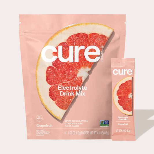 Cure Hydration – Hydrating Electrolyte Drink Mix – Grapefruit – 14 ct