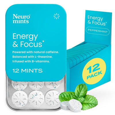 Neuro Energy & Focus Mints – Peppermint – 12 Pack, 12 Each