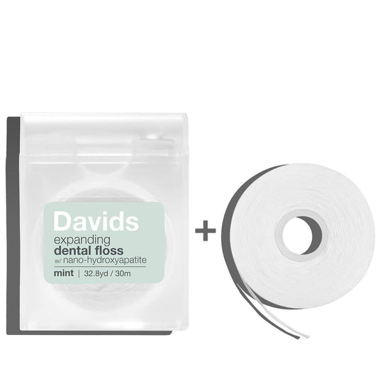 Davids Expanding Dental Floss/Refillable Dispenser + Refill