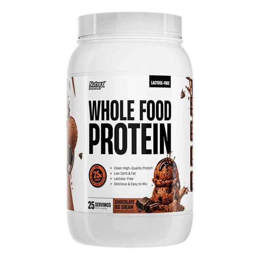 Nutrex Research Whole Food Protein – Dairy-Free Protein Powder – Chocolate Ice Cream – 2 lb – 25 Servings