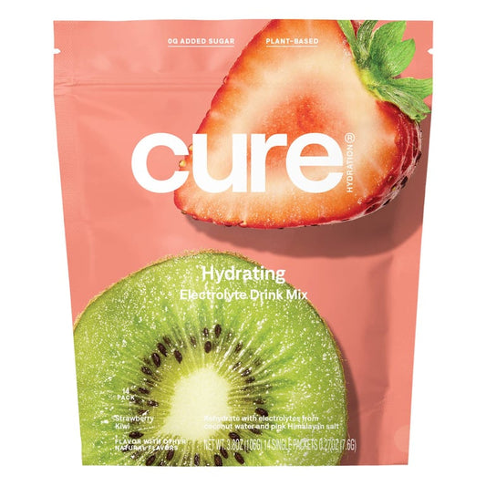 Cure Hydration – Hydrating Electrolyte Drink Mix – Strawberry Kiwi – 14 ct