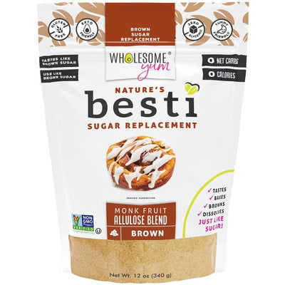 Wholesome Yum Besti Brown Monk Fruit Sweetener with Allulose – 340 g / 12 oz
