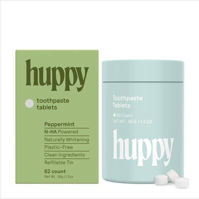 Huppy Fluoride-Free Toothpaste Tablets – Peppermint, 62 Tablets