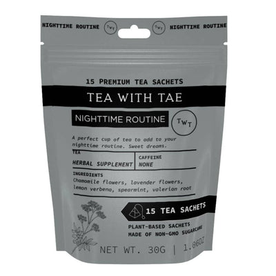 Tea with Tae Nighttime Routine Herbal Tea Pouch – 15 Tea Bags