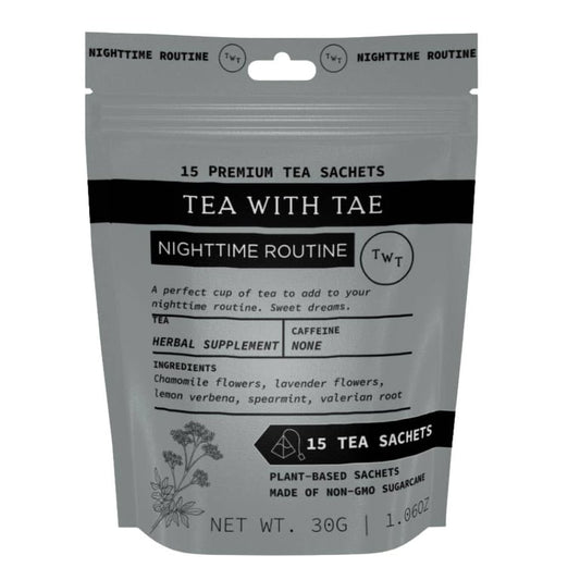 Tea with Tae Nighttime Routine Herbal Tea Pouch – 15 Tea Bags