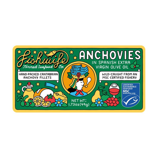 Fishwife Cantabrian Anchovies in Extra Virgin Olive Oil – 1.73 oz (49 g)