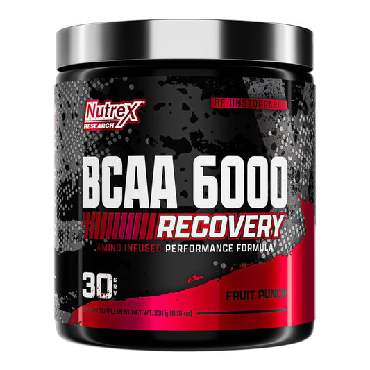 Nutrex Research BCAA 6000 Amino-Infused Muscle Support – Fruit Punch – 30 Servings