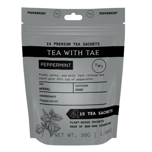 Tea with Tae Peppermint Herbal Tea Pouch – 15 Tea Bags