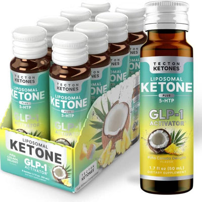 Tecton Ketones – GLP-1 Shot – Pina Colada Delight – 8 Pack