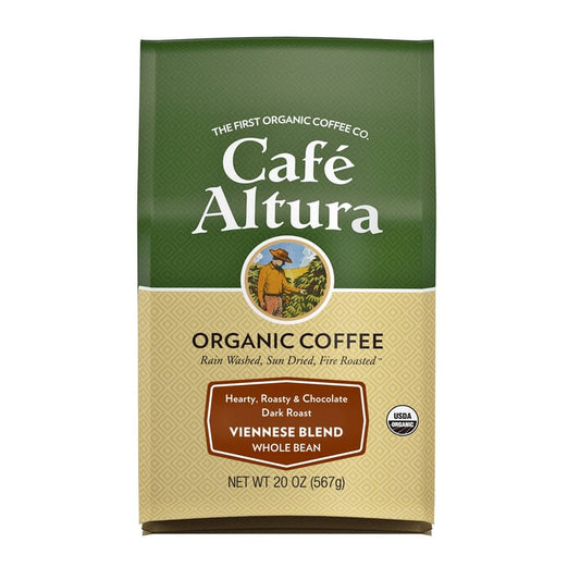 Cafe Altura – Organic Viennese Blend Whole Bean Coffee – 20 oz / 567 g