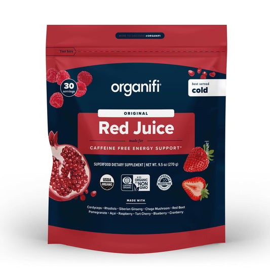 Organifi Red Juice – Energy-Boosting Berry Adaptogen Blend – Red Berry – 30 Servings