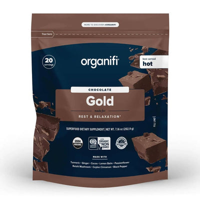 Organifi Gold Chocolate – Hot Cocoa Mix with Turmeric & Adaptogens – Chocolate – 30 Servings