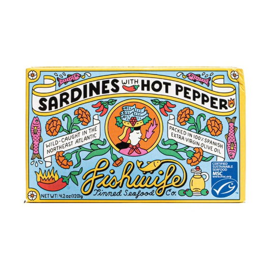 Fishwife Sardines with Hot Pepper – Tinned Fish – 3.75 oz (106 g)