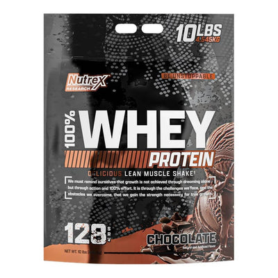 Nutrex Research 100% Whey Protein – Chocolate – Muscle Growth & Recovery – 128 Servings