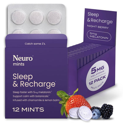 Neuro Sleep & Recharge Extra Strength Meltaway Mints – Night Berry – 12 Pack, 12 Each