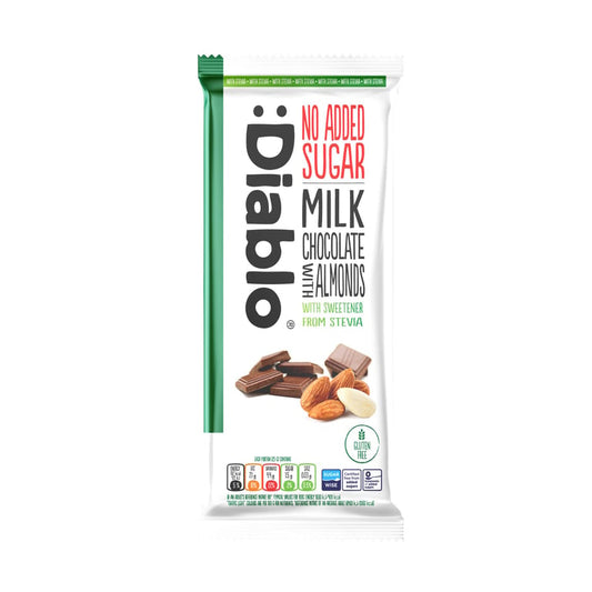 Diablo No Added Sugar Milk Chocolate with Almonds – 75 g