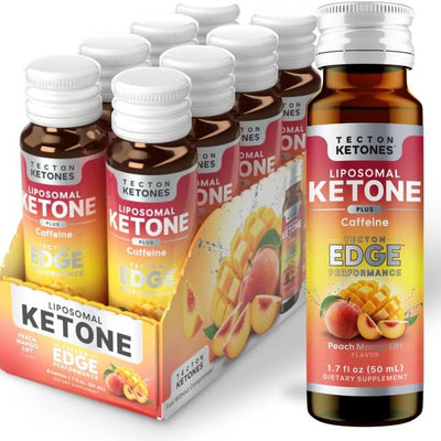 Tecton Ketones – Performance Shot + Caffeine – Peach Mango Lift – 8 Pack