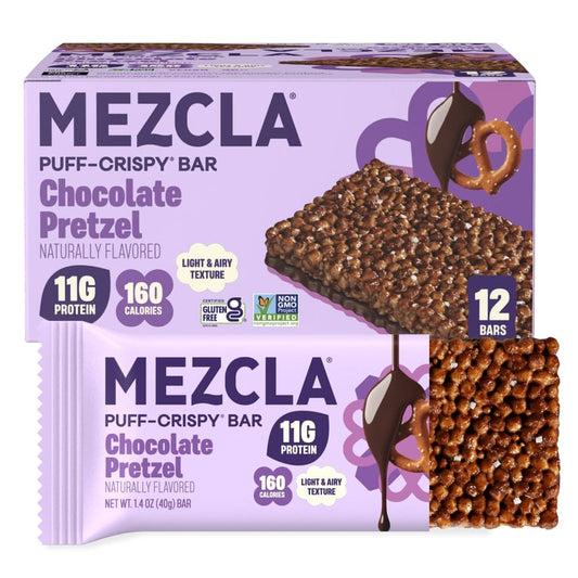 Mezcla Chocolate Pretzel Protein Bar – 12 Bar Pack