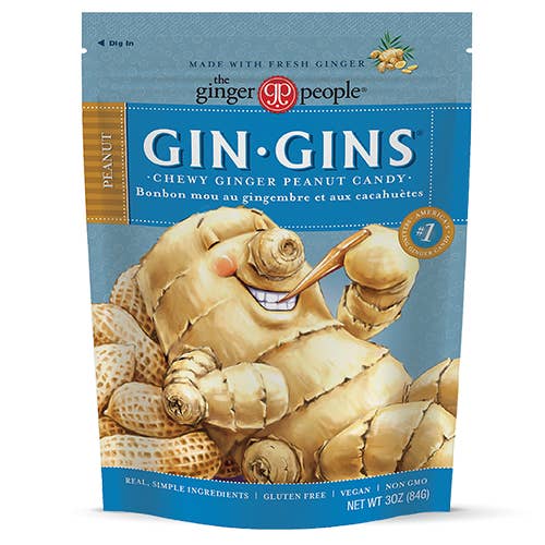 The Ginger People GIN GINS Peanut Chewy Candy – 3 oz / 84 g