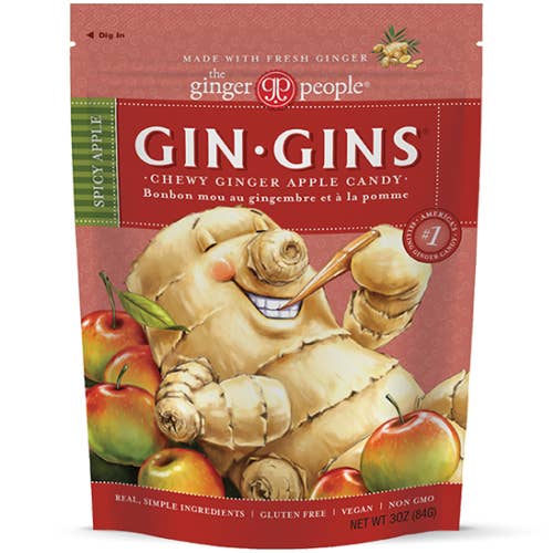 The Ginger People GINS Apple Chewy Candy – 3 oz / 84 g