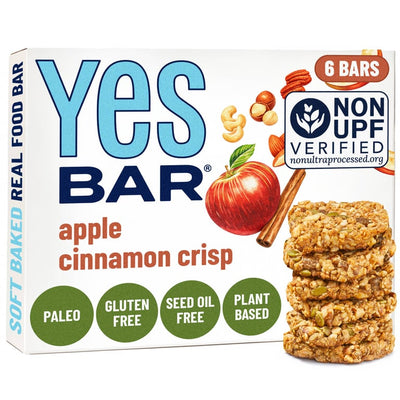 YES Bar Apple Cinnamon Crisp Snack Bar  – 6 Bars, 1.4 oz (40 g) Each