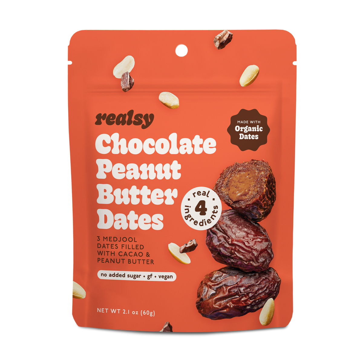 Chocolate Peanut Butter Dates Snack Packs – Realsy – 10 Pack - image 2