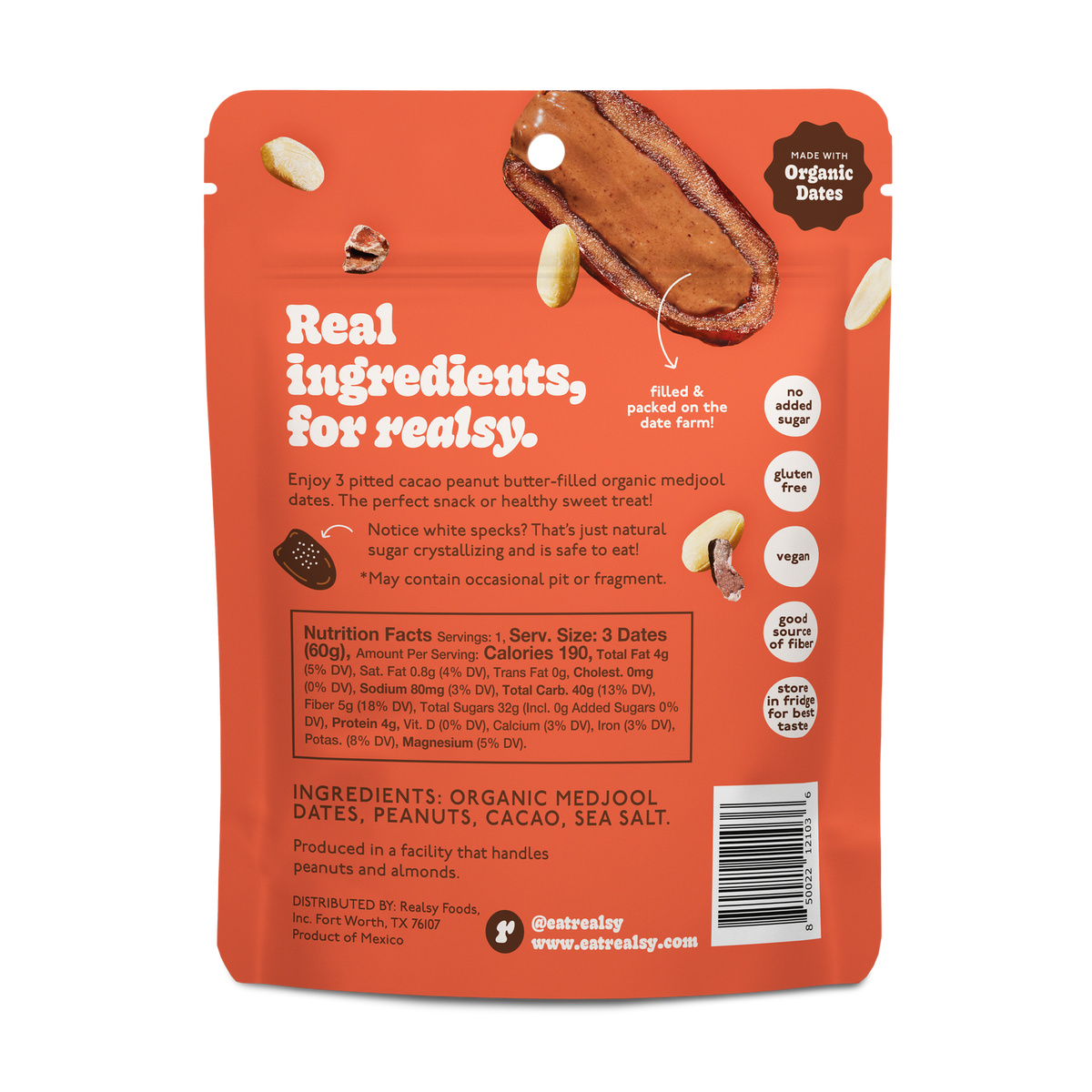 Chocolate Peanut Butter Dates Snack Packs – Realsy – 10 Pack - image 3