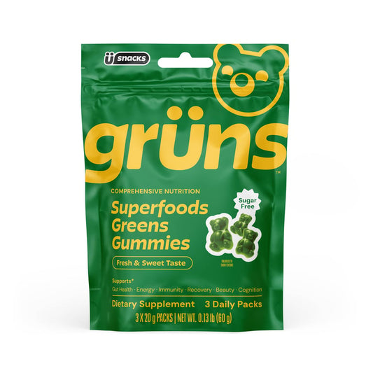 Grüns Adult Sugar-Free Superfood Greens Gummies, 3 Servings