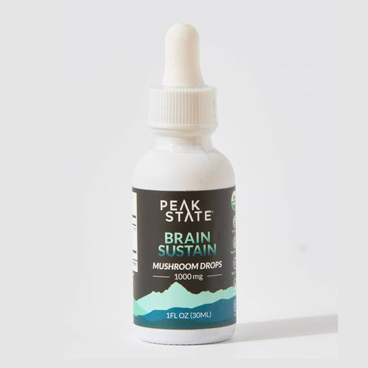 Peak State – Brain Sustain Lion’s Mane & Cordyceps Mushroom Drops – 30 mL