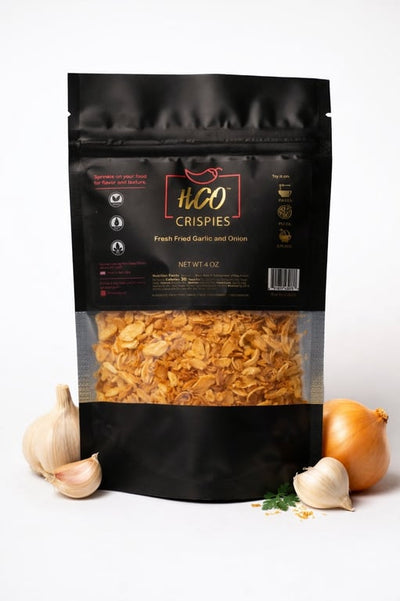 Hot Crispy Oil HCO Crispies Fried Garlic & Onion Topping — 4 oz