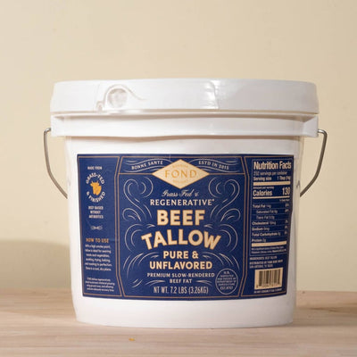 FOND – Pure & Unflavored Regenerative Beef Tallow – 1 Gallon
