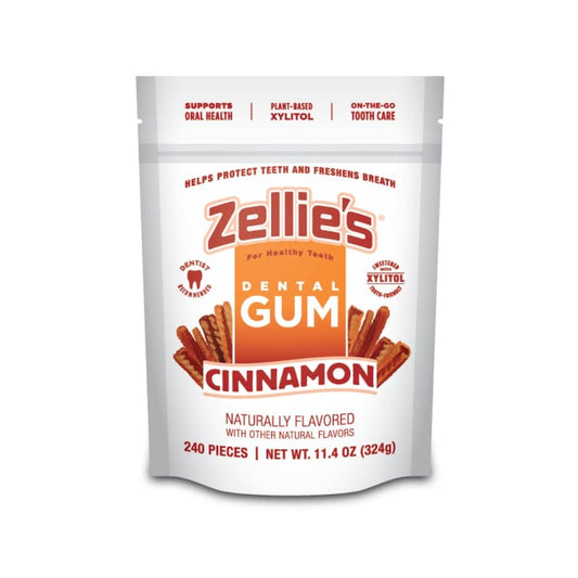 Zellie's Xylitol Dental Gum — Cinnamon, 240-Count Pouch