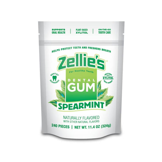 Zellie's Xylitol Dental Gum — Spearmint, 240-Count Pouch