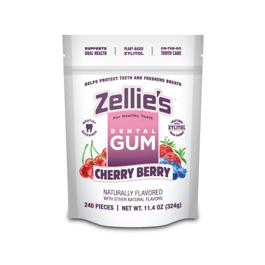 Zellie's Xylitol Dental Gum — Cherry Berry, 240-Count Pouch