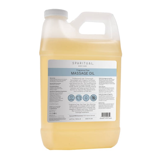 SPARITUAL Fragrance-Free Massage Oil — 64 oz