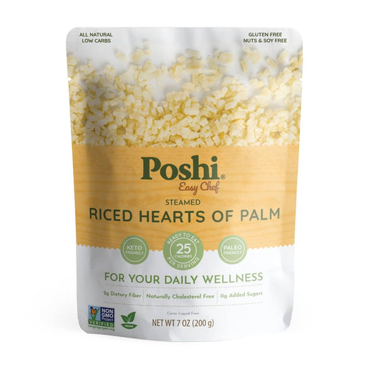 POSHI Steamed Riced Hearts of Palm — 7 oz