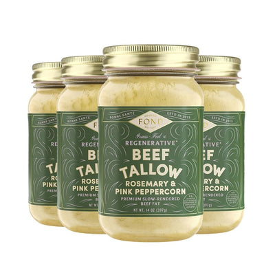 FOND – Rosemary & Pink Peppercorn Regenerative Beef Tallow – 14 oz