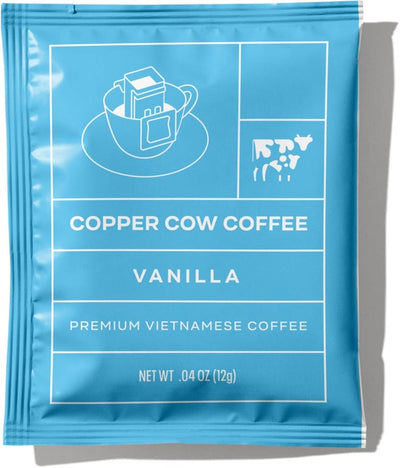 Copper Cow Coffee Vanilla Pour-Over Coffee — Single Pouch, 12 g