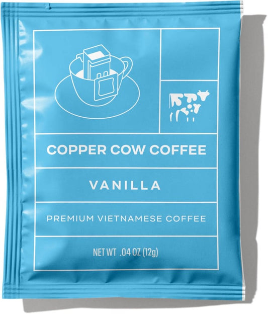 Copper Cow Coffee Vanilla Pour-Over Coffee — Single Pouch, 12 g