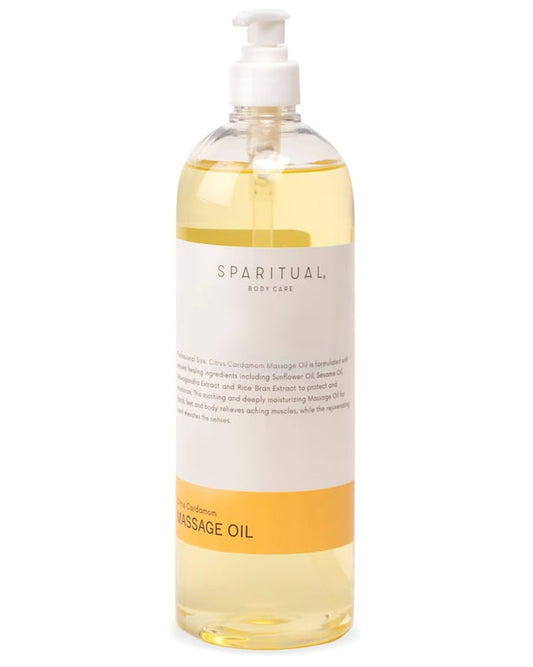 SPARITUAL Citrus Cardamom Massage Oil — 33.8 fl oz / 1 L