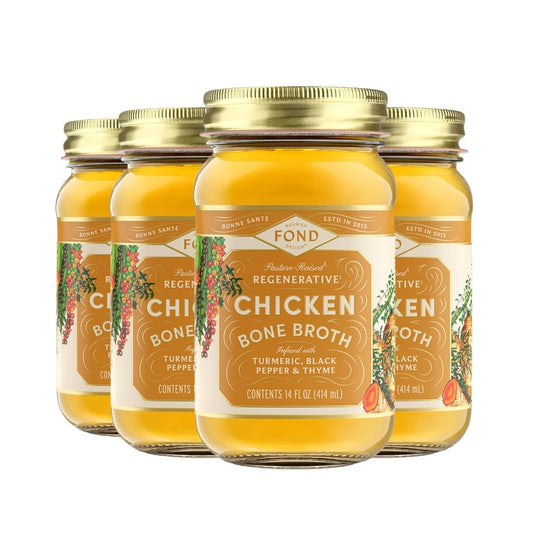 FOND – Turmeric & Pepper Pasture-Raised Chicken Bone Broth – 14 oz