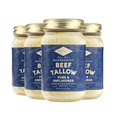 FOND – Pure & Unflavored Regenerative Beef Tallow – 14 oz