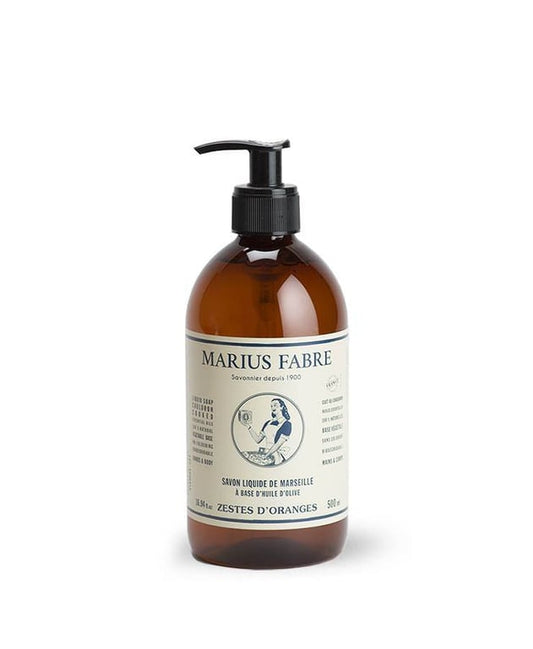 Marius Fabre – Orange Zest Marseille Liquid Soap – 500 mL Pump