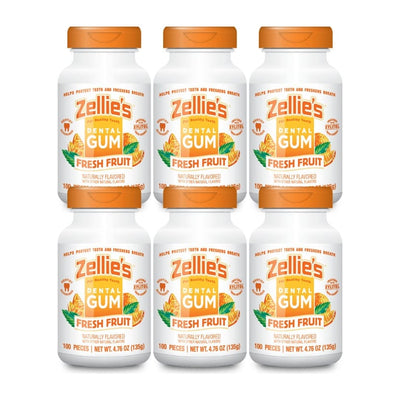 Zellie's Xylitol Dental Gum — Fresh Fruit, 100-Count Jar