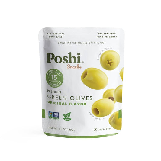 POSHI Premium Pitted Green Olives — 1.1 oz