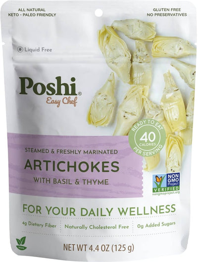 POSHI Artichokes with Basil & Thyme — 4.4 oz