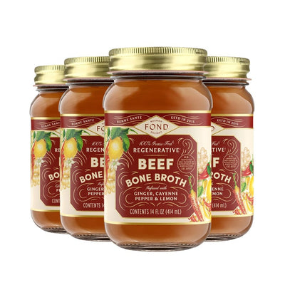 FOND – Ginger & Cayenne Grass-Fed Beef Bone Broth – 14 oz