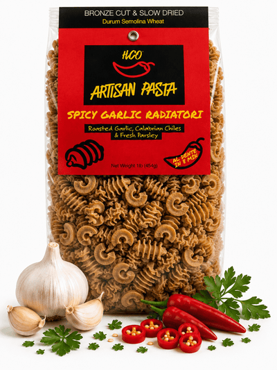 Hot Crispy Oil HCO Artisan Spicy Garlic Radiatori Pasta — 1 lb (454 g)