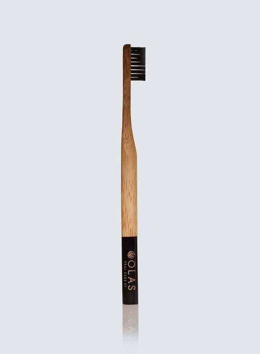 OLAS Wellness – Charcoal Bamboo Toothbrush, Black Handle – 1 Brush