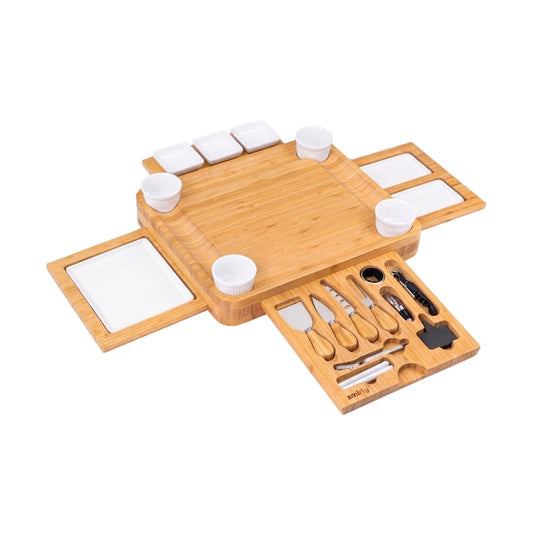 Smirly – Bamboo Charcuterie Board Set – 4 Drawers